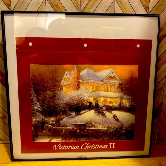 Thomas Kinkade Victorian Christmas II On Illuminated  Canvas 10” X 10” - Picture 1 of 2